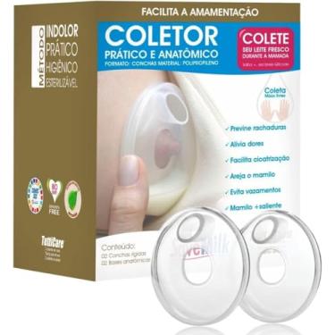 Imagem de Concha Coletora Leite Materno Original (Par) - Alívio Dor Mamilo, Mãos Livres e BPA Free