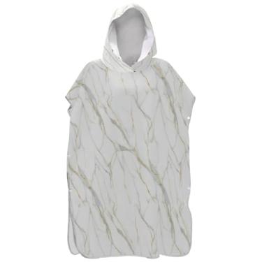 Imagem de Joisal Poncho de surfe reutilizável trocador roupão adulto praia moletom toalha floral elegante mármore branco ponchos femininos com capuz