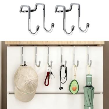 Imagem de Pacote com 2 ganchos de armário, ganchos para cabenit sobre a porta, toalha de cozinha de parede para armários e casacos