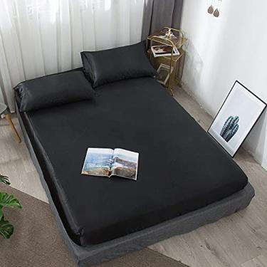 Imagem de Colcha Folha Fitted Protetor de Colchão Capa Cama Solida Suave Manteiga-soft Borda Elástica Protege contra Sudore Líquidos Urina Menstruação para Bebê