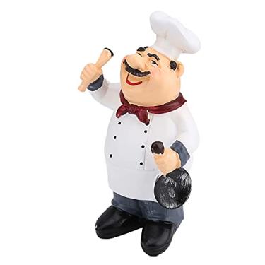 Imagem de Generic Estatueta de Resina de Chef Feliz do País Vintage Americano para Decoração de café de Restaurante de Cozinha, Decoração de Mesa de Estátua de Chef, Estatueta de Em Miniatura para Casa