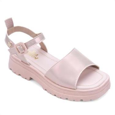 Imagem de Sandália Feminina Papete Tratorada Infantil Verniz Brilhante-Feminino