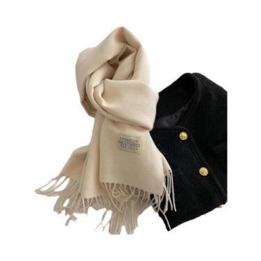 Imagem de Cachecol Feminino De Inverno Quente Em Cashmere Estilo Coreano Tricota