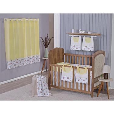 Imagem de Enxoval Bebe Kit Berço Americano Cortina Algodão Menino