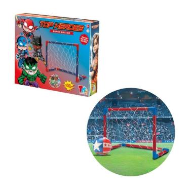 Imagem de Kit Futebol Infantil Capitão América com 2 Traves Gol 1 Bola