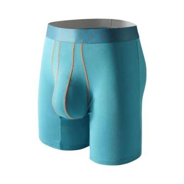 Imagem de Cuecas Boxer Masculinas De Fibra De Bambu Respirável Com Bolso Convexo