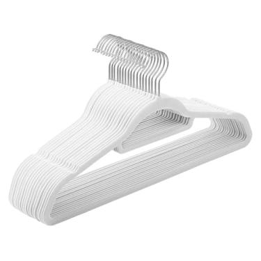 Imagem de Cabides de Veludo Pacote com 10 Gravata Armário Fina para Economizar Espaço e Antiderrapante Gancho Giratório 360 Trajes Camisas Vestidos Calças Fino Feltro Flocado