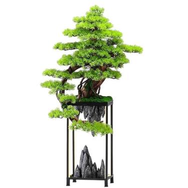 Imagem de Árvore artificial simulação árvore acolhedora pinheiro verde planta bonsai ornamentos sala de estar sofá varanda TV armário decorações árvore falsa (A)