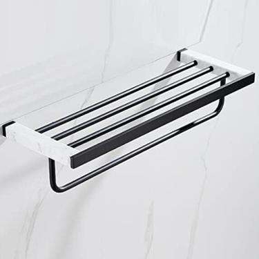 Imagem de Toalheiro, toalheiro de banheiro, suporte de toalha montado na parede, acessórios de banheiro, prateleira de banheiro, toalheiro, cabide de toalha, latão mármore