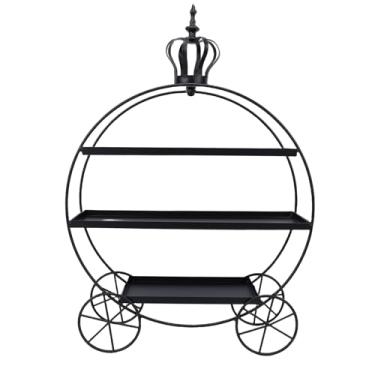Imagem de Naroote Suporte para Tratamento de 3 Camadas, Suporte Grande para Torre de Cupcake Com Bordas Arredondadas para Mesa de Sobremesa, para Donuts, Display de Frutas, para Festa de (BLACK)