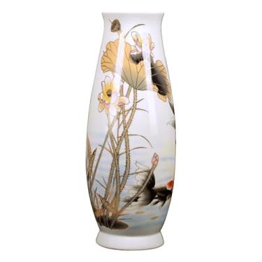 Imagem de Vaso grande de cerâmica decoração de sala de estar arranjo de flores novo estilo chinês decoração de casa vasos de flores