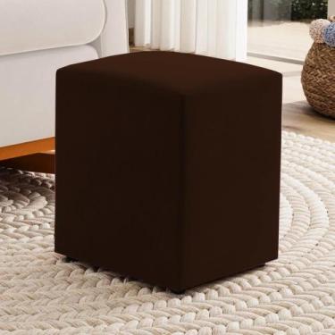 Imagem de Puff Puf Banco Banqueta Quadrada Cubo Decorativo - Realizar, Marrom Su