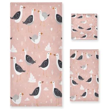 Imagem de xigua Lindo conjunto de toalhas de banheiro pombo absorvente macio 3 peças toalha de banho toalha de mão toalhas decorativas para banheiro, academia, hotel, praia, piscina