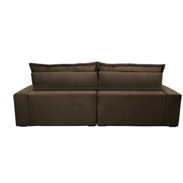 Imagem de Sofa Retrátil E Reclinável 2,12m Com Molas Ensacadas Cama Inbox Soft Tecido Suede Café