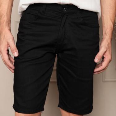 Imagem de Bermuda Jeans Sarja Skinny Masculino - Volgue, Preto, 46