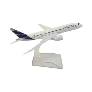 Imagem de Modelo De Avião B787 De 16cm Em Metal Escala 1:400 Brinquedo Infantil 