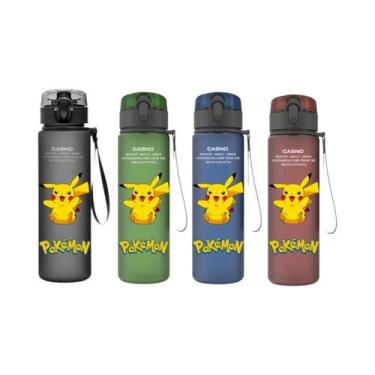 Imagem de Garrafa De Água Plástica De 560ML Do Pokémon Pikachu, Squirtle E Bulba