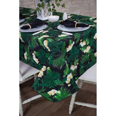 Imagem de Toalha de Mesa Retangular em Tecido Impermeável Acqua Linea Preto Orqu