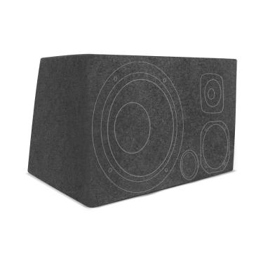 Imagem de Caixa Trio para Alto Falante 12 Polegadas 1 Corneta 1 Tweeter 45L Dutada Carpete Grafite