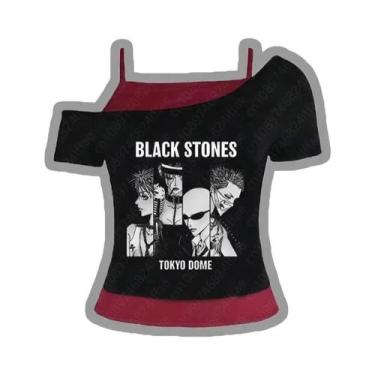 Imagem de Camiseta Feminina Vintage Anos 90 Punk Gótico Emo Y2K Com Suspensórios