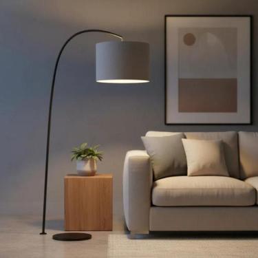 Imagem de Cupula Para Abajur 30x20 em Tecido Cor Cinza - Alta Cupula