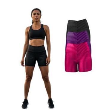 Imagem de Kit Com 3 Short Legging 3D Academia Fitness Feminino-Feminino