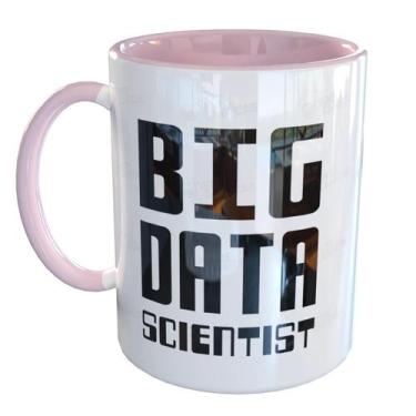 Imagem de Caneca Porcelana Big Data Scientist - Pense Canecas, Rosa Claro