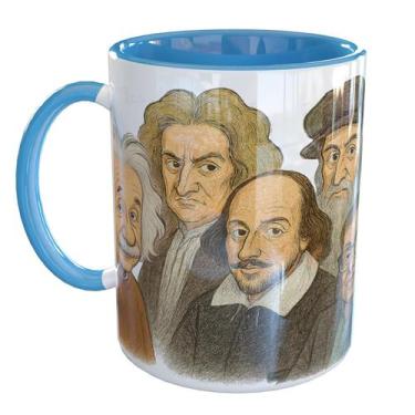 Imagem de Caneca Porcelana Gênios da Humanidade Motivacional - Pense Canecas, Az