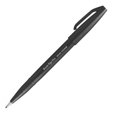 Imagem de Caneta Brush Pentel Sign Pen, Preto, Ses15C-A