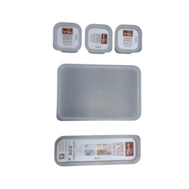 Imagem de Conjunto De 5 Potes Herméticos De Plástico Com Tampa - Top Rio