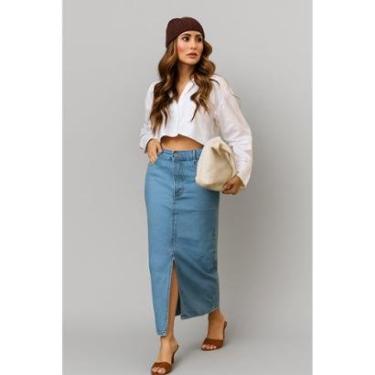 Imagem de Saia Jeans D Bell Outlet Fahion Midi Clara-Feminino