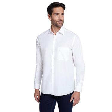 Imagem de Camisa Dudalina Masculina Comfort Tricoline Lisa Branca-Masculino