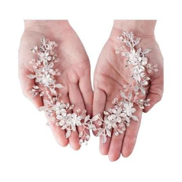 Imagem de Tiara De Luxo Feminina Com Cristais E Flores Para Acessórios De Cabelo