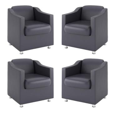 Imagem de Kit 4 Poltronas Decorativas Tilla Suede