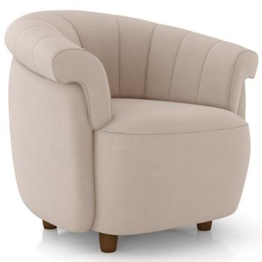 Imagem de Poltrona Decorativa Para Sala Living Orgânica Perseu M03 Veludo Bege -