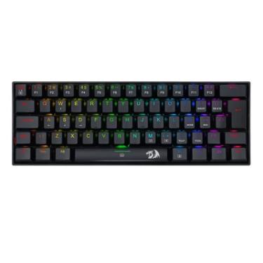 Imagem de Teclado Redragon Mecânico Gamer Dragonborn, RGB, 60%, Switch Azul, Preto, Abnt2