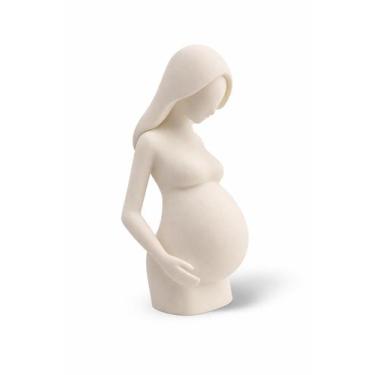 Imagem de Escultura Mãe Grávida Dia das Mulheres Mães Bebê Mulher Amor Cor:Branc