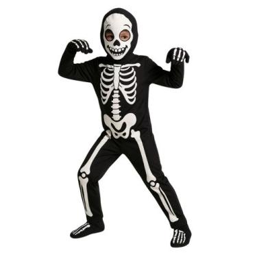 Imagem de Fantasia Infantil Esqueleto Brilha no Escuro Halloween Festa - anjo da