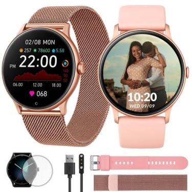 Imagem de Smartwatch Redondo Premium Nfc Gps Original Com Pulseira Metal - 01Sma
