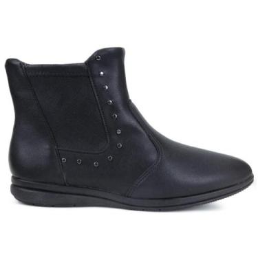 Imagem de Bota Cano Curto Rasteira Piccadilly 261036 Feminina, 35, Preto