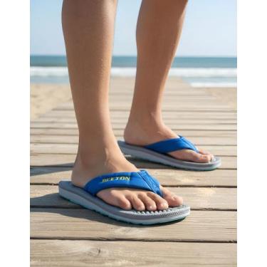 Imagem de Chinelo Beeton Masc Orig. Ortopédico Esporão Fascite Plantar, Azul, 33