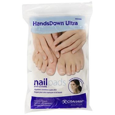 Imagem de Graham Hands Down Ultra almofadas para unhas e cosméticos, brancas, 240 unidades