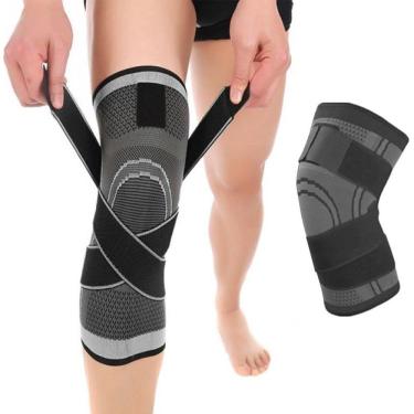 Imagem de 1 Par Joelheiras Compressão Proteção Ajustável Fit Esporte