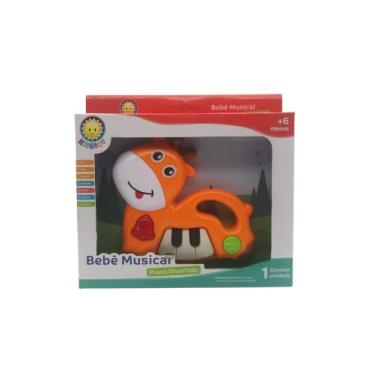 Imagem de Brinquedo Bebê Musical Interativo Piano Girafa Divertida Kitstar