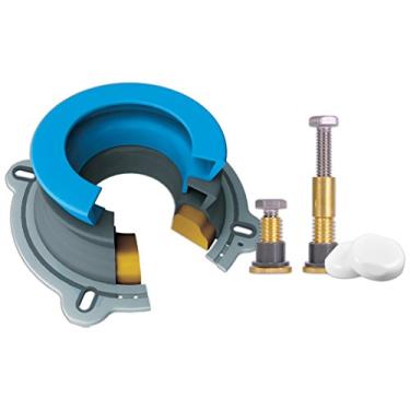 Imagem de Danco 10879 Anel de cera de vedação perfeita para um vaso sanitário e corte zero, instalação de bagunça, kit completo inclui parafusos e adaptadores, 1 pacote, azul