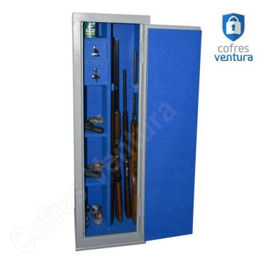 Imagem de Cofre Armário Ventura 130x38x35 para 11 unidades (05 longas e 06 curtas) Cinza com Azul