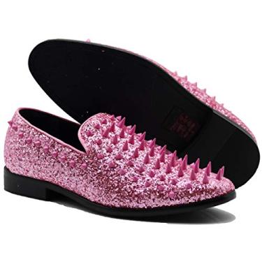 Imagem de Sapato social masculino SPK16 vintage estilo sapato sem cadarço clássico para smoking, rosa, 13