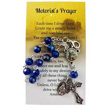 Imagem de Westmon Works St Michael Auto Visor Terço Conjunto com Cartão de Oração Motorista