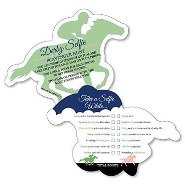 Imagem de Kentucky Horse Derby – Selfie Scavenger Hunt – Jogo de festa de corrida de cavalos – Conjunto de 12