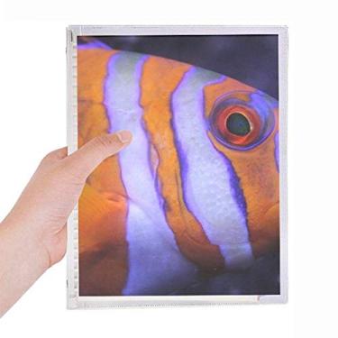 Imagem de Caderno de folhas soltas com estampa de peixe tropical, diário recarregável de papelaria